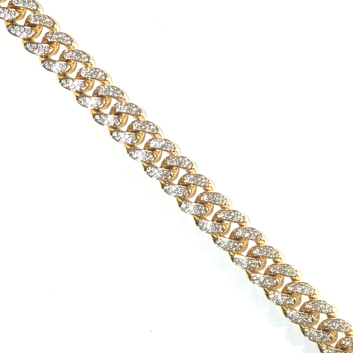 20 INCH - Gold 13mm Straight Gem Link Chain Necklace