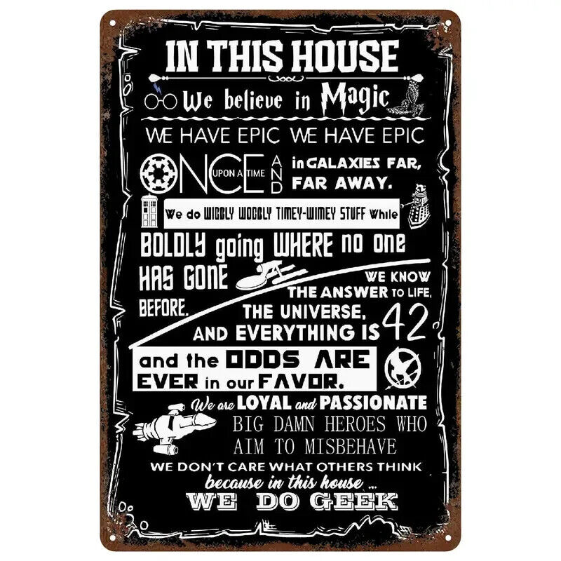 "IN THIS HOUSE WE BELIEVE IN MAGIC" Fantasy/Sci-Fi Themed Home Decor Family Sign