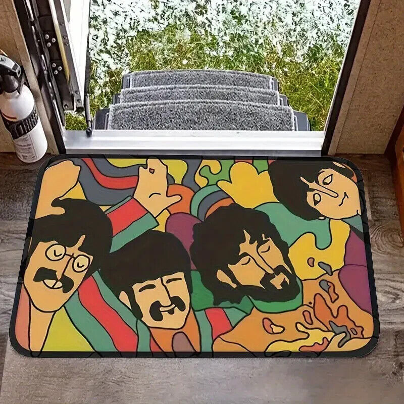 THE BEATLES DOORMAT Psychedelic Retro Rock/Pop Music Floor Mat (23.4"x15.8")