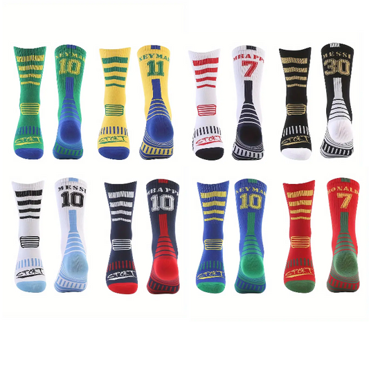 SOCCER SOCKS (Player Themed) Long Athletic Teenager/Adult Size 6-10 (You Choose)