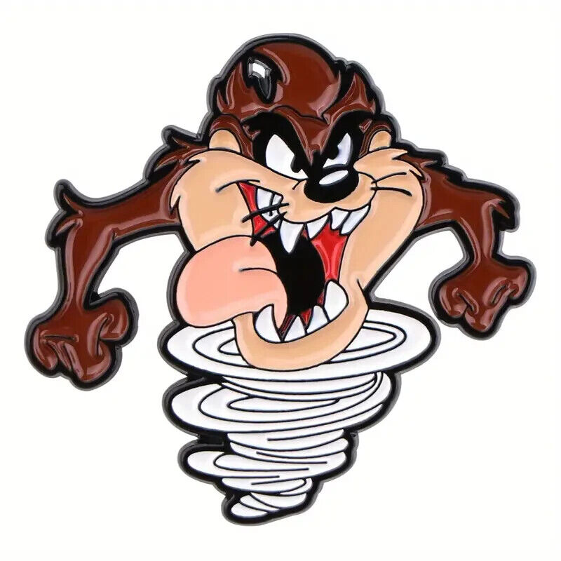 TASMANIAN DEVIL "TAZ" PIN Retro Cartoon Looney Toons Gift Enamel Brooch