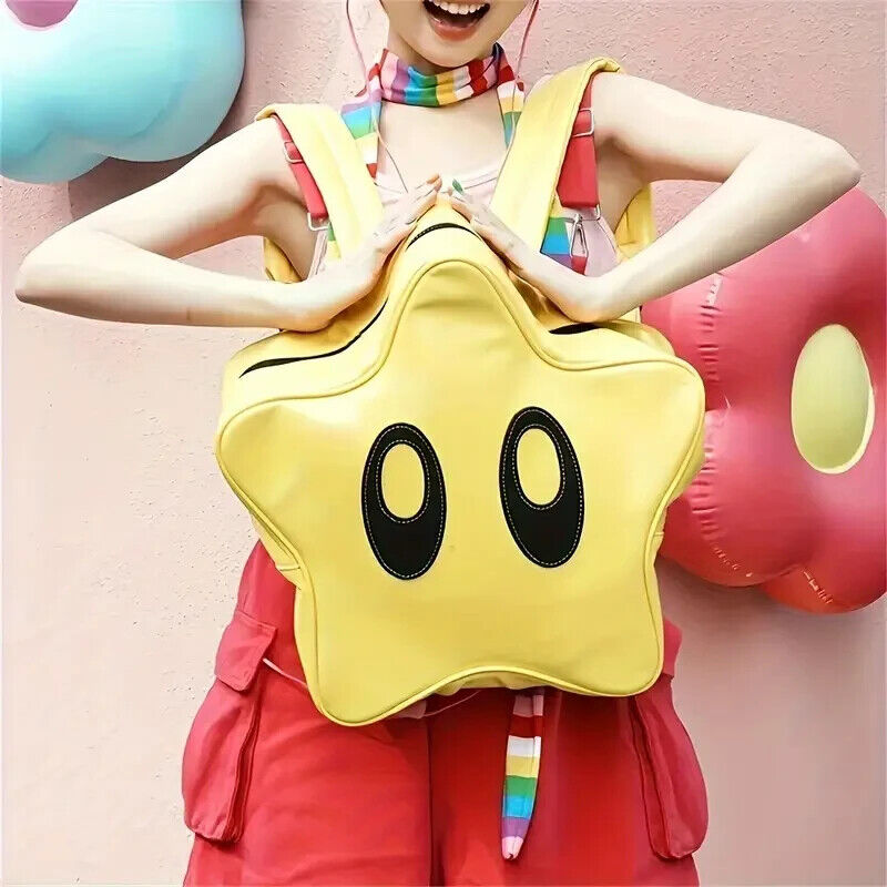 SUPER STAR BACKPACK Mario Bros. Yellow Video Game Themed Kid's School Back Pack