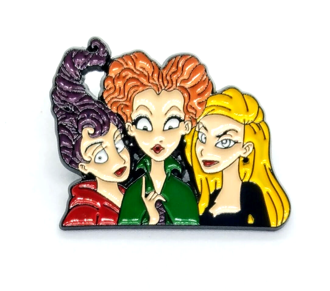 HOCUS POCUS PIN Three Witches Winifred Sarah Mary Toon Halloween Gift Brooch