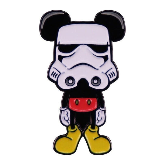 MICKEY MOUSE AS A STORM TROOPER PIN Star Wars Crossover Toon Gift Enamel Brooch