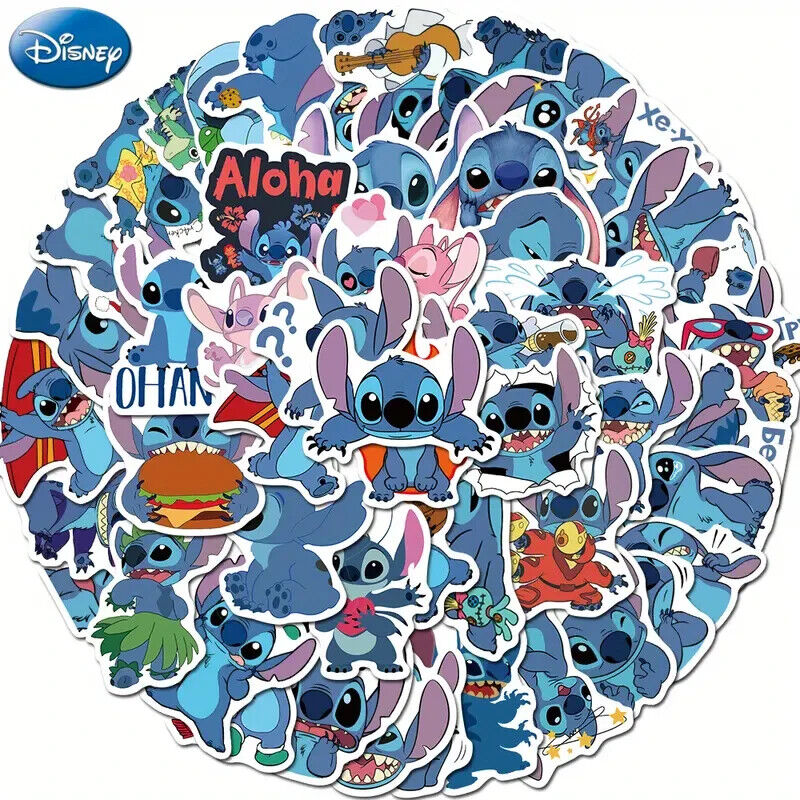 DISNEY STITCH STICKERS (50pcs) Lilo & Stitch Cartoon Licensed Die-Cut Decal