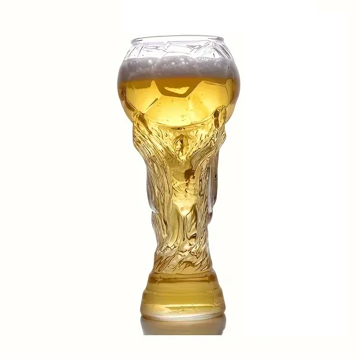 SOCCER WORLD CUP Beer/Drink Glass Football FIFA Trophy Hard Plastic Mug w/ Box