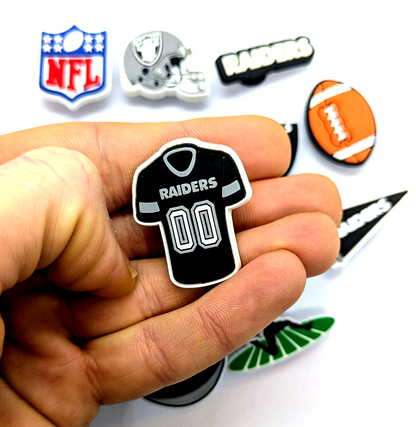 LAS VEGAS RAIDERS SHOE CHARMS (14pcs) Football Cool Gift Accessories Set Lot