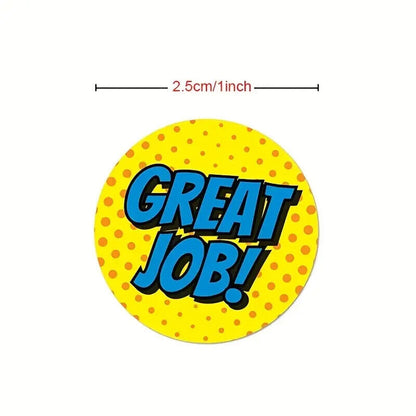 COMIC BOOK STYLE STICKERS (1 Roll = 500pcs) Positive Reinforcement for Kids