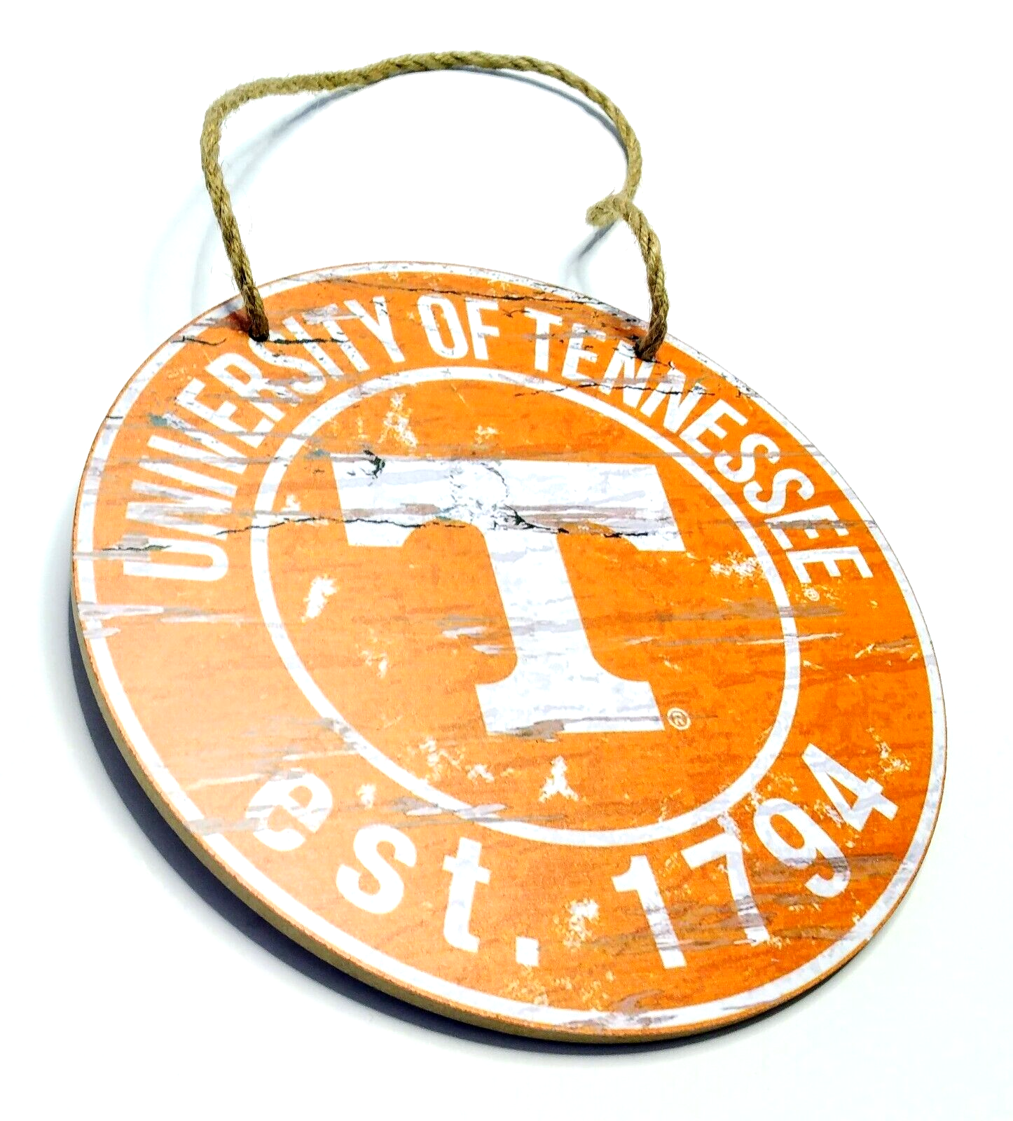 TENNESSEE VOLUNTEERS WOODEN SIGN 8"x8" Hanging Vols Logo Wall Decal & Rope