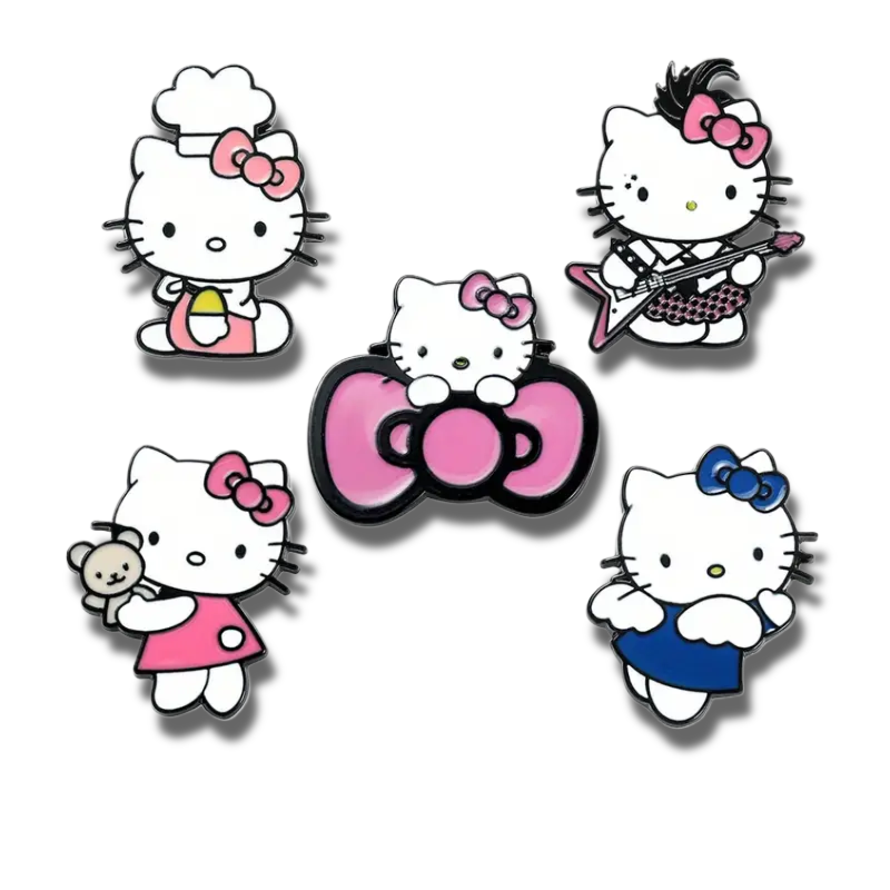 HELLO KITTY COSTUME PIN SET (5pcs) Professions Gift Enamel Lapel Brooch Lot