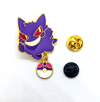 GENGAR "DANGLING BALL" PIN Pokemon #094 Ghost Enamel Lapel Brooch (Cool Gift!)