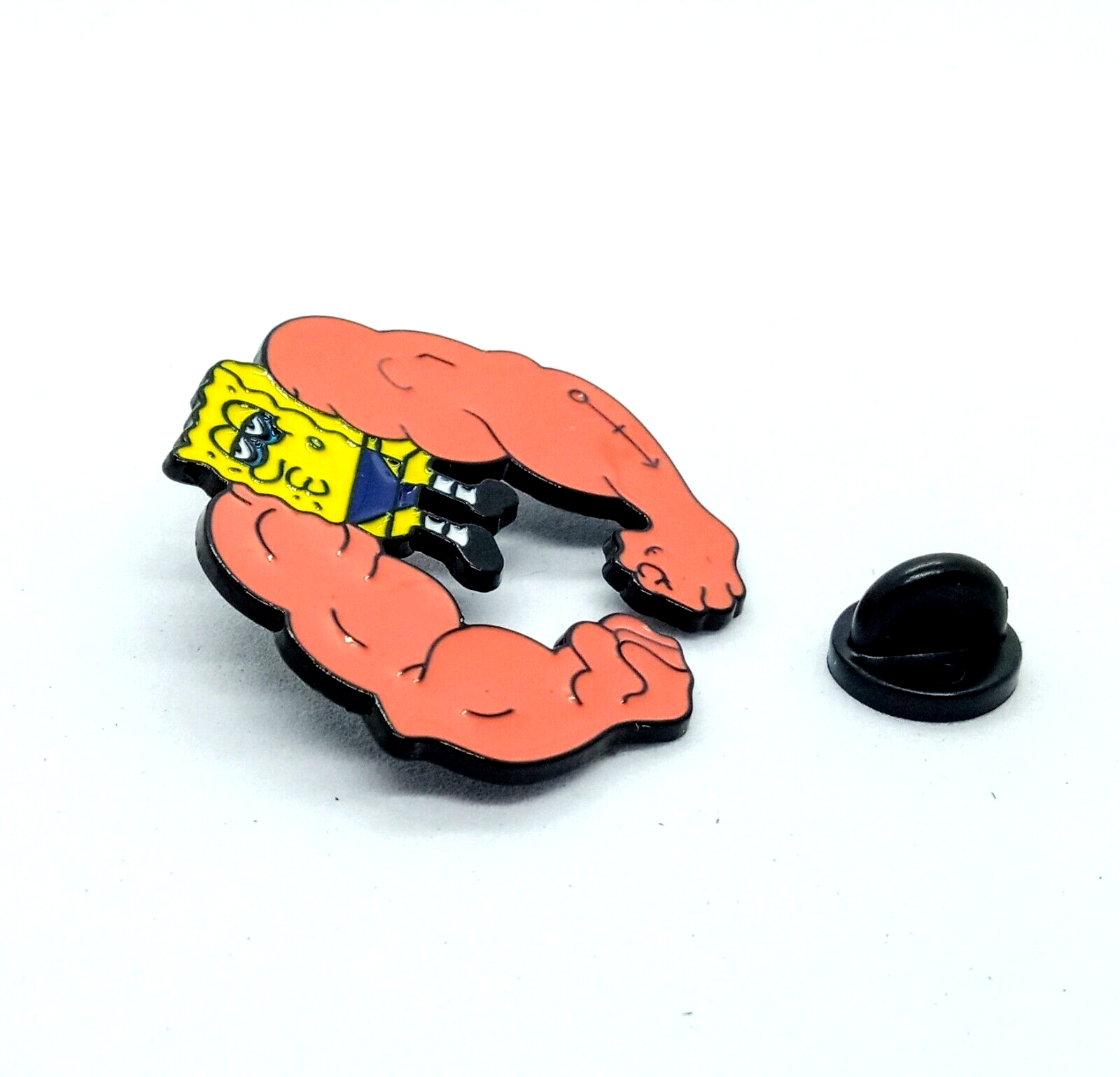 SPONGEBOB SQUAREPANTS STRONG PIN Funny Big Arms Nickelodeon Cartoon Brooch