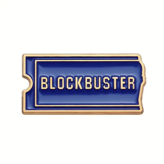 BLOCKBUSTER PIN Nostalgic Video Rental Store Enamel Lapel Brooch Retro 90s 1990s