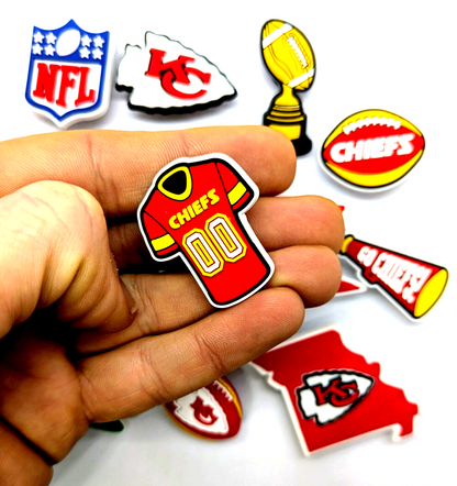 KANSAS CITY CHIEFS SHOE CHARMS (14pcs) Football Cool Gift Accessories Set Lot