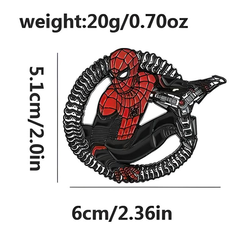 SPIDER-MAN PIN Marvel Superhero (Large w/ Dr. Octopus Arm) Enamel Lapel Brooch