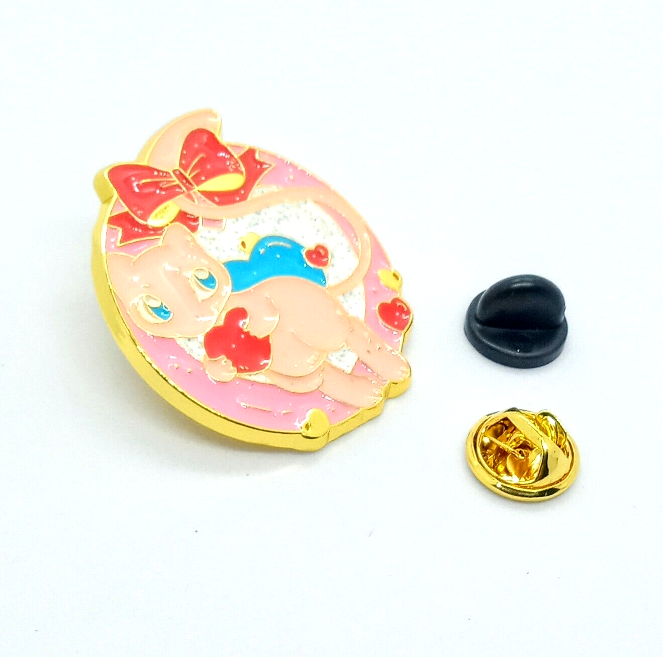 PINK MEW PIN Pokemon Heart Love Cute Kawaii Backpack/Hat/Lapel Enamel Brooch