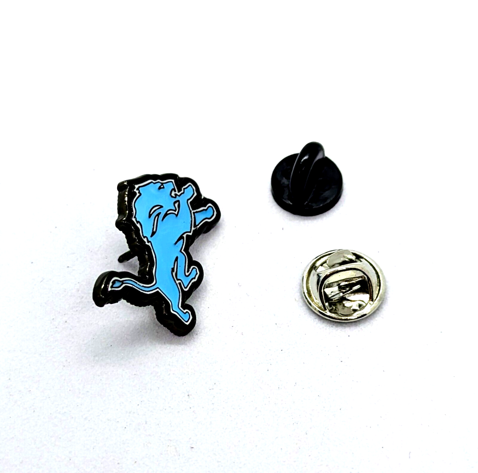 DETROIT LIONS PIN Football NFL Team Black Backed Gift Enamel Lapel Brooch