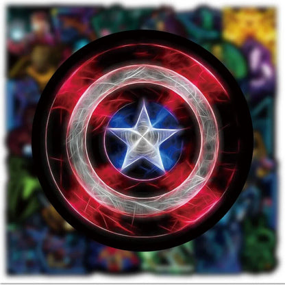 THE AVENGERS NEON LIGHT STICKERS (50pcs) Fifty Unique Die-Cut Marvel Decal