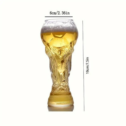 SOCCER WORLD CUP Beer/Drink Glass Football FIFA Trophy Hard Plastic Mug w/ Box