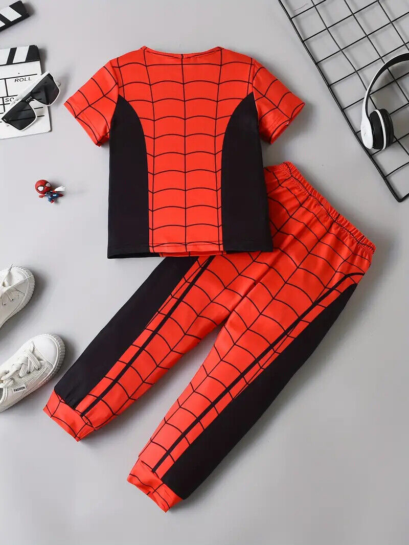 YOUTH SPIDERMAN PAJAMAS Kid's/Boy's Polyester PJs Shirt & Pants (Pick Ur Size)