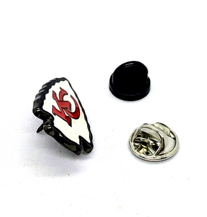 KANSAS CITY CHIEFS PIN Football NFL Team Black Backed Gift Enamel Lapel Brooch