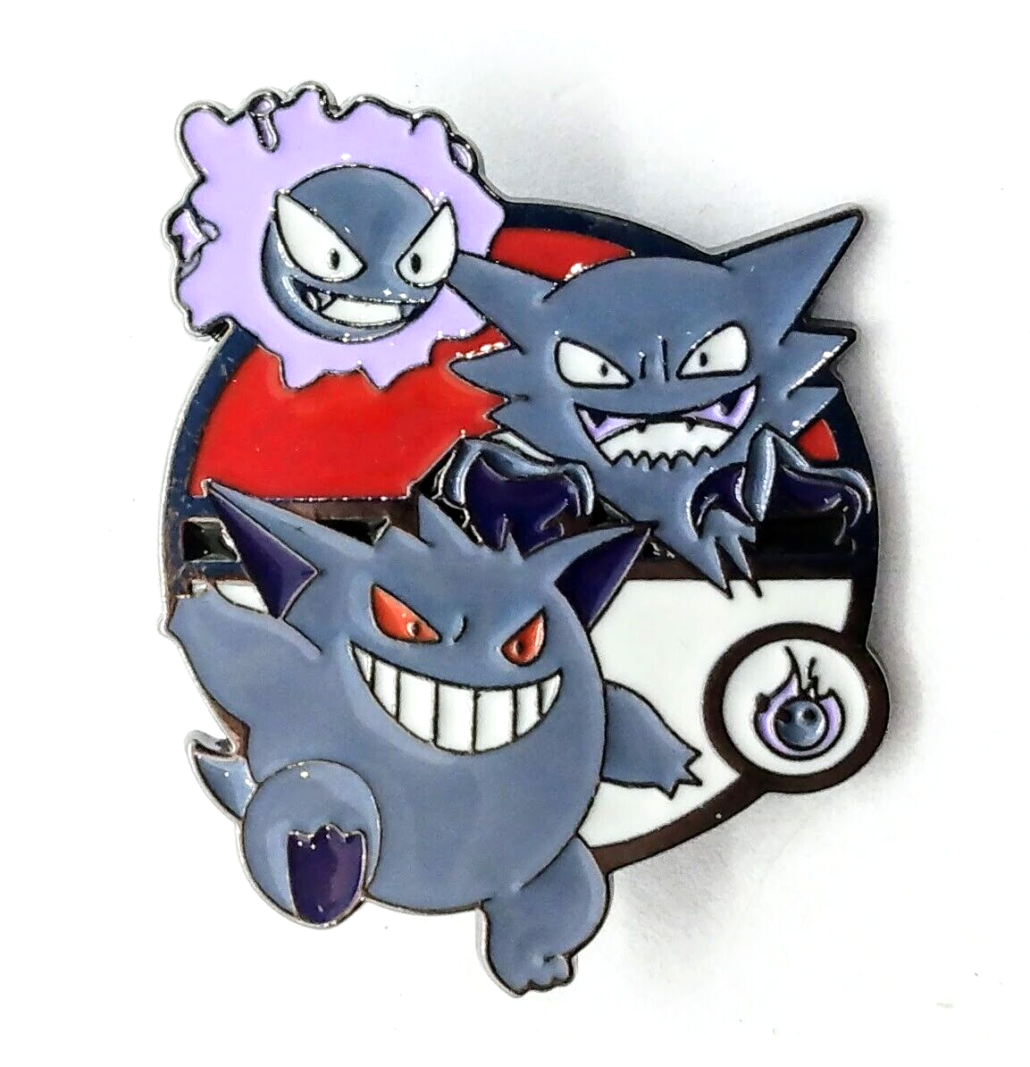 GHOST POKEMON PIN Gengar Ghastly Haunter Round Circle Enamel Brooch Anime