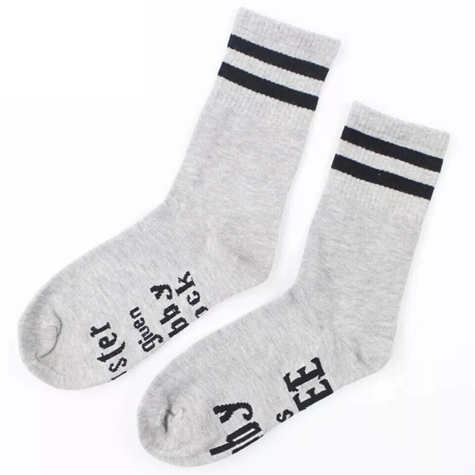 DOBBY SOCKS (1 Pair) Harry Potter "Dobby is FREE" Gray/Black Fun Wizarding Gift