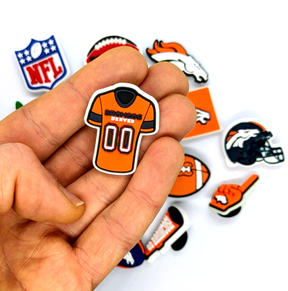 DENVER BRONCOS SHOE CHARMS (14pcs) Football Cool Gift Accessories Set Lot