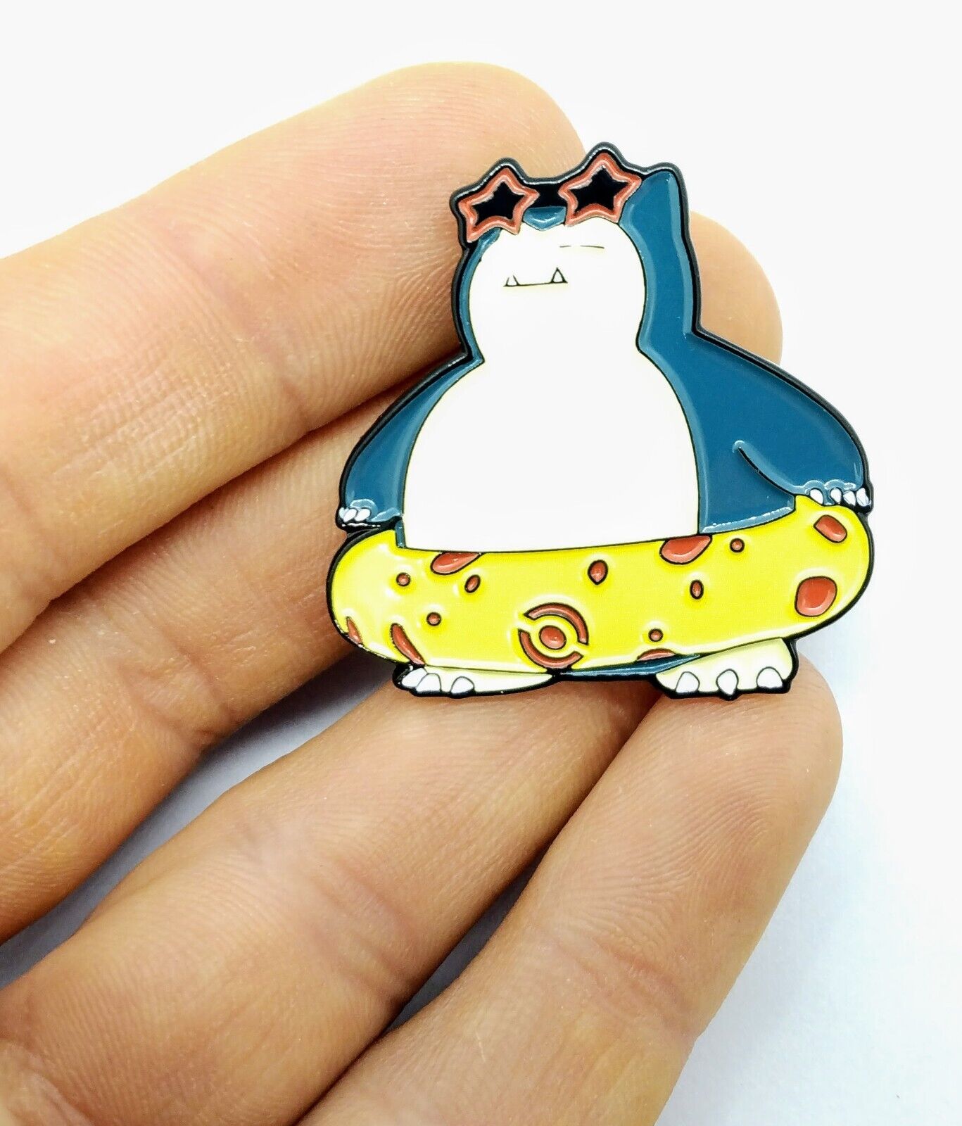 SNORLAX VACATION PIN Cool Pokemon Swimming Inner Tube Beach Enamel Brooch Anime