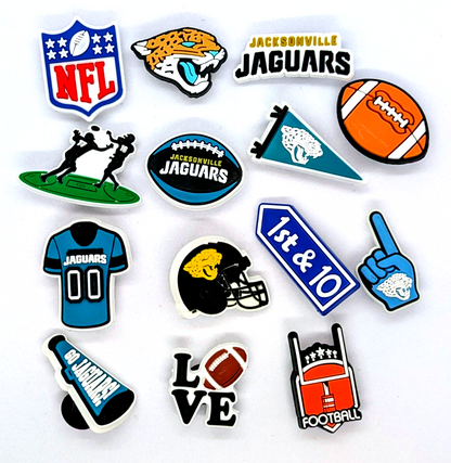 JACKSONVILLE JAGUARS SHOE CHARMS (14pcs) Football Cool Gift Accessories Set Lot