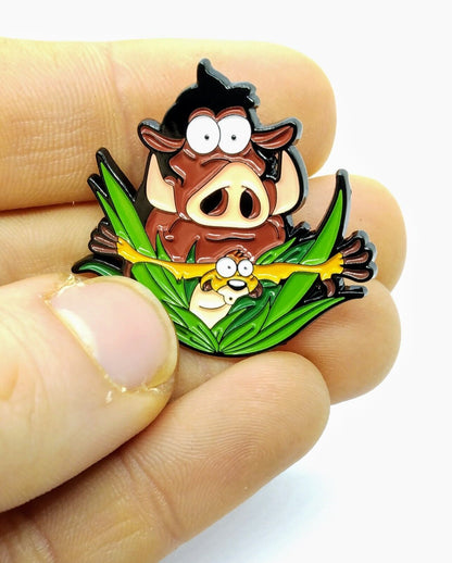 TIMON & PUMBAA PIN Lion King Funny Enamel Brooch Cartoon Toon