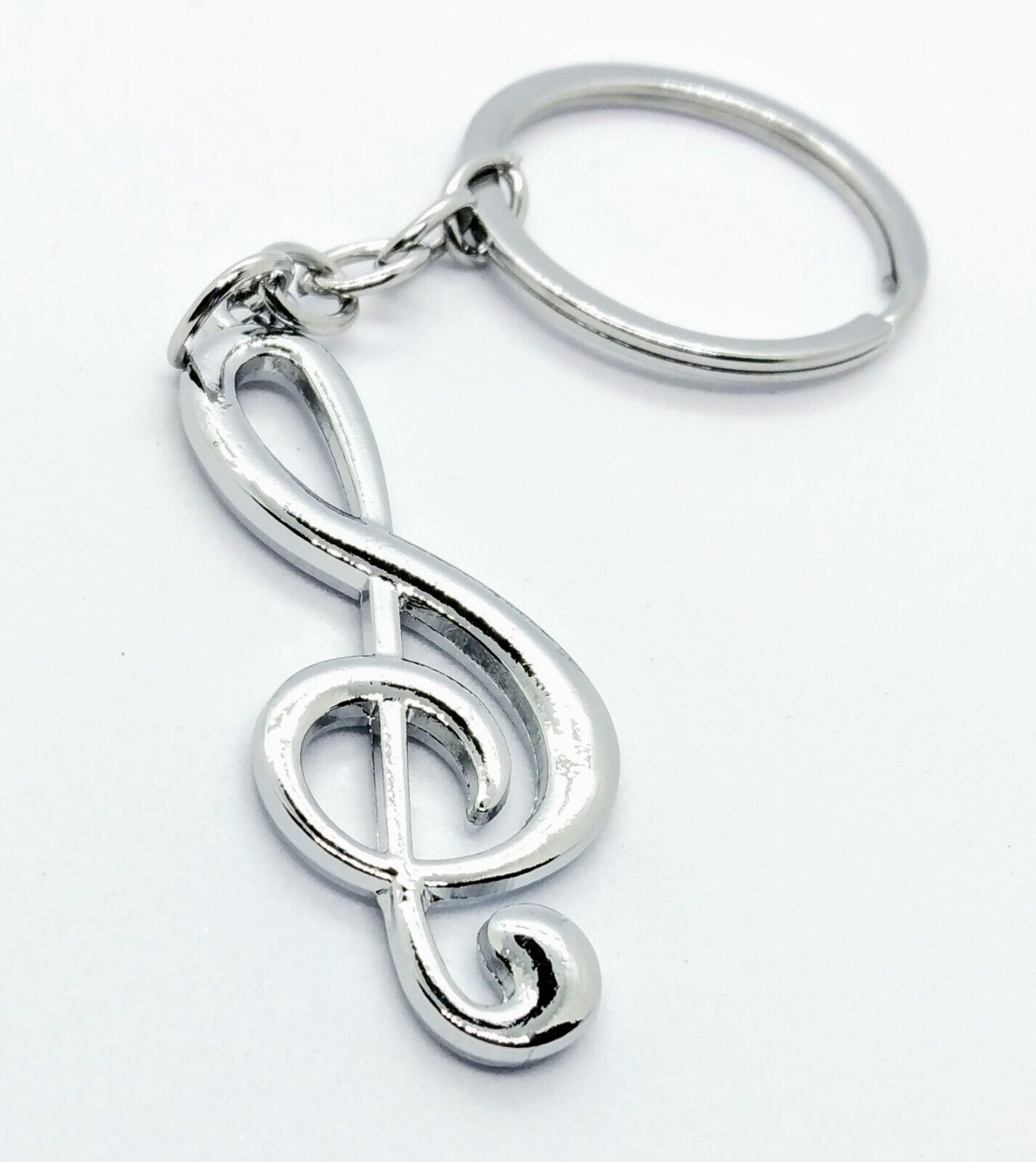 MUSIC TREBLE CLEF KEYCHAIN Silver Key Chain/Keyring (Perfect Gift!)