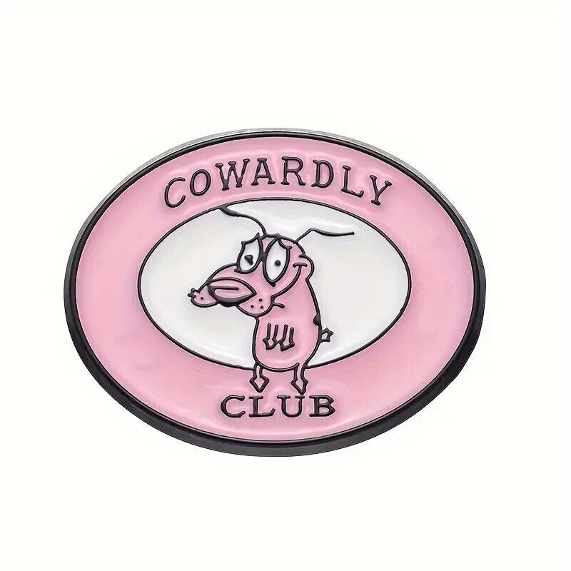 COURAGE THE COWARDLY DOG PIN Cowardly Club Enamel Brooch 90s 1990s Cartoon Toon