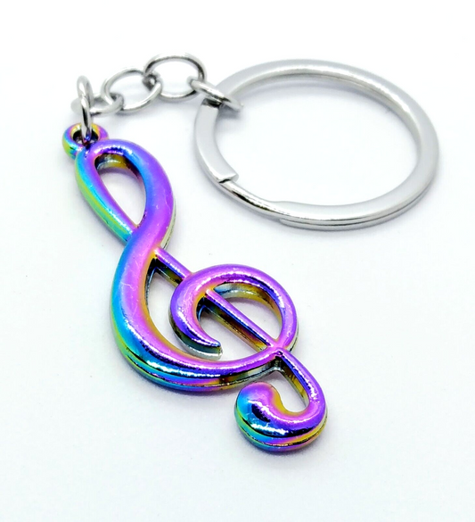 MUSIC TREBLE CLEF KEYCHAIN Multi-Colored Key Chain/Keyring (Perfect Gift!)