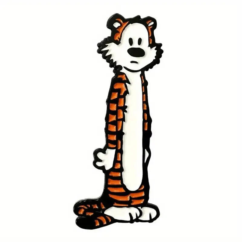 HOBBES PIN Calvin & Hobbes Cartoon Funny Pages Tiger Gift Enamel Lapel Brooch