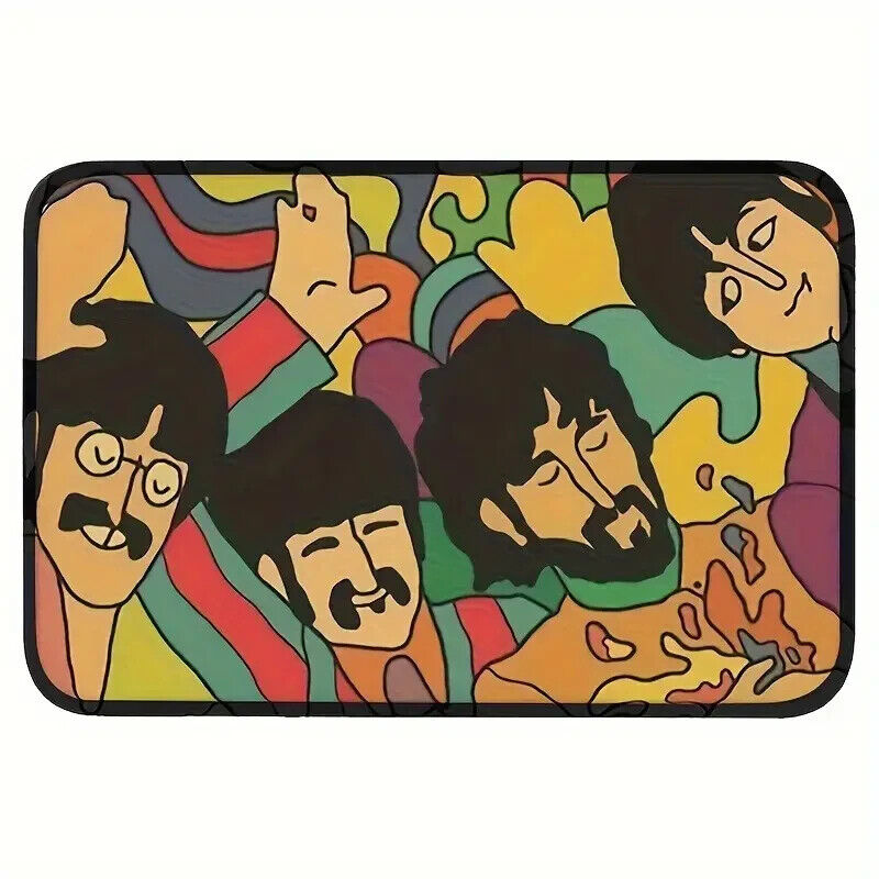 THE BEATLES DOORMAT Psychedelic Retro Rock/Pop Music Floor Mat (23.4"x15.8")