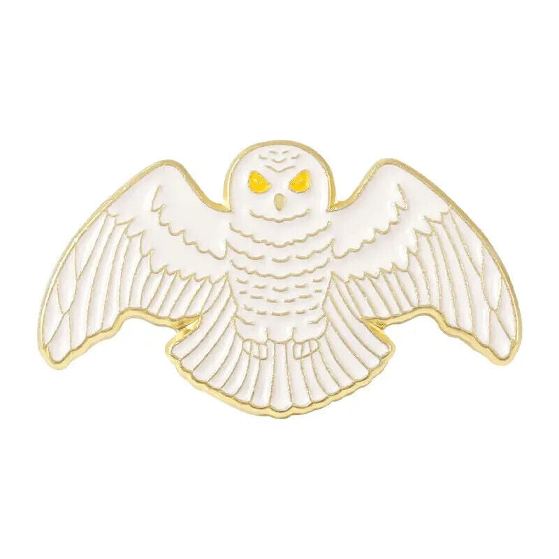 HARRY POTTER PIN Hedwig Snowy White Pet Owl Magical Gift Enamel Lapel Brooch