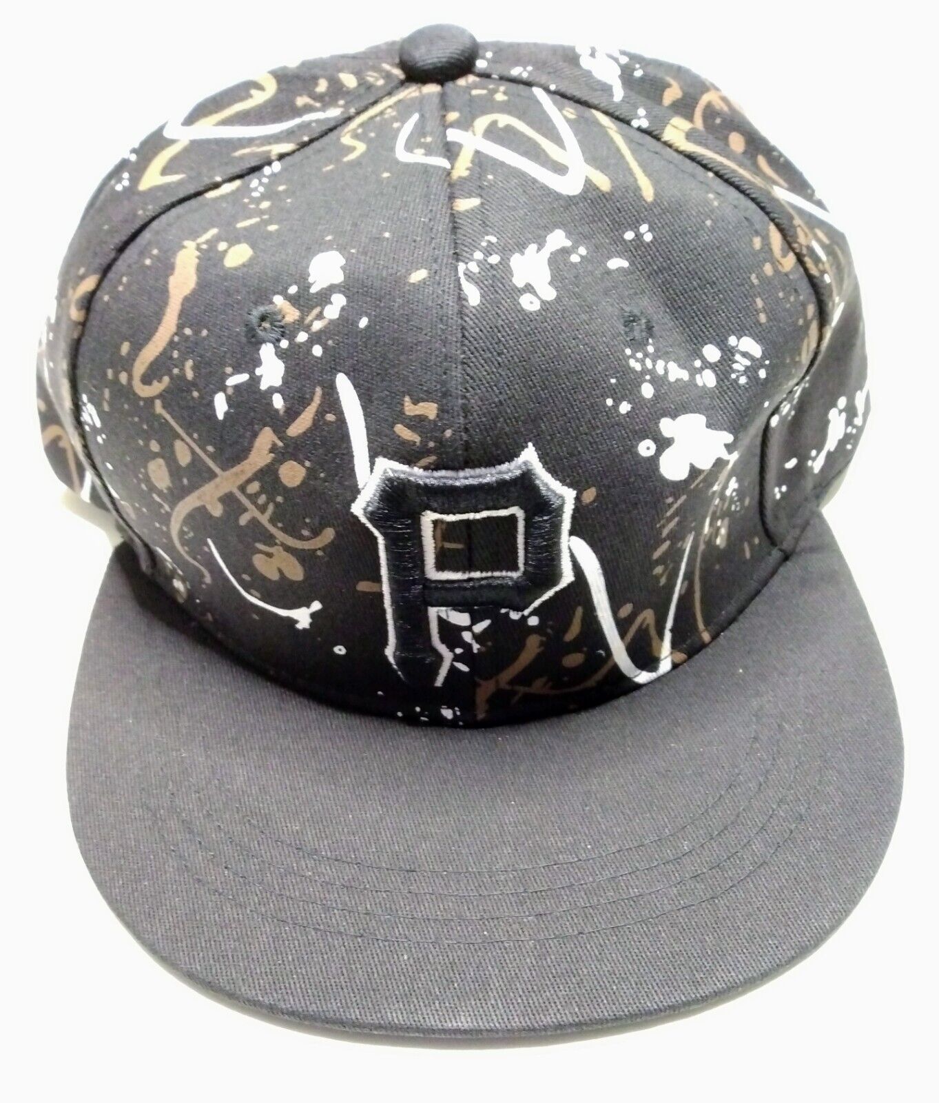 PITTSBURGH PIRATES HAT Graffiti w/ Black Logo Baseball Cap (Adult/Adj. Size)