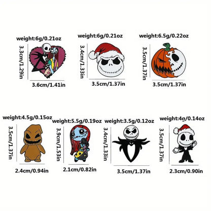 NIGHTMARE BEFORE CHRISTMAS PIN SET (7pcs) Disney Gift Enamel Lapel Brooch Lot