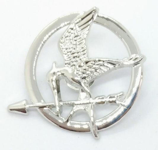 MOCKINGJAY PIN (Silver) Hunger Games Lapel Brooch Mocking Jay Badge