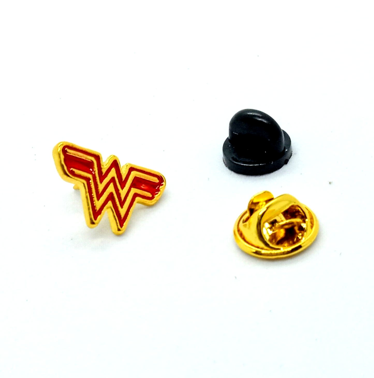 WONDER WOMAN PIN Superhero Logo DC Comics Small Gold Design Enamel Lapel Brooch