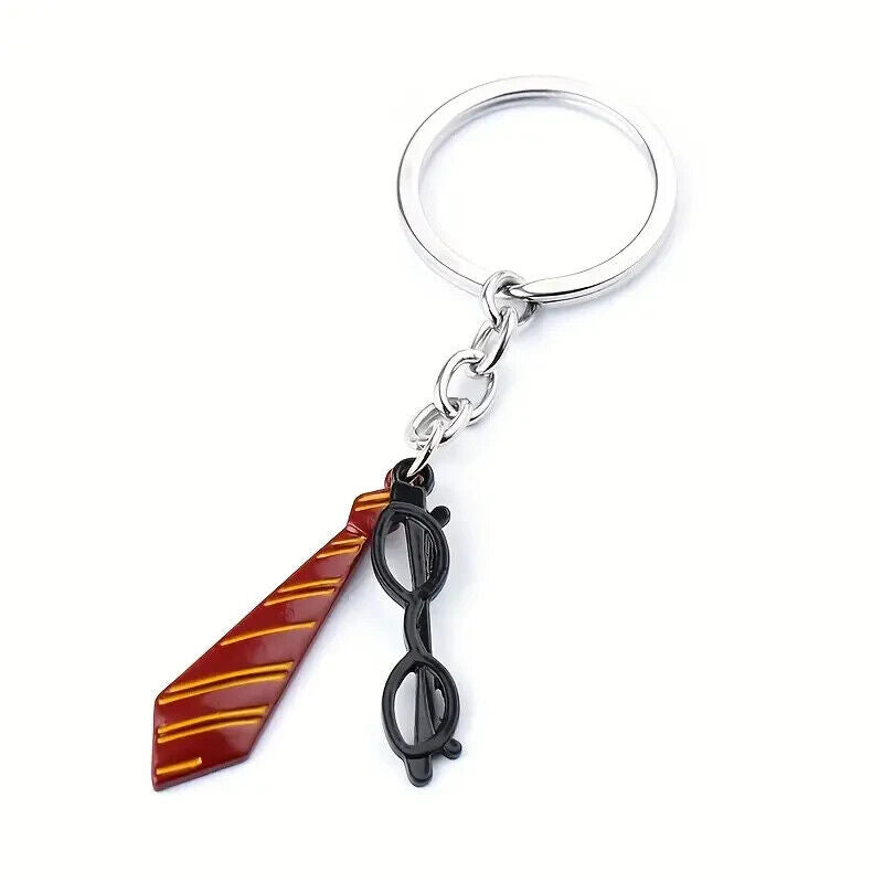 HARRY POTTER GLASSES & TIE PIN Eyeglasses Necktie Key Chain/Keyring (Cool Gift!)