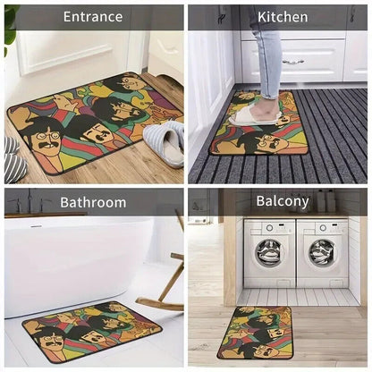 THE BEATLES DOORMAT Psychedelic Retro Rock/Pop Music Floor Mat (23.4"x15.8")