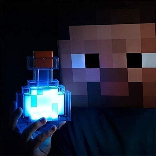 MINECRAFT POTION BOTTLE NIGHTLIGHT LED Light Video Game Block 8-Colors Magic