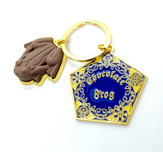 CHOCOLATE FROG KEYCHAIN Harry Potter Golden Pendant Fantasy Key Chain/Keyring