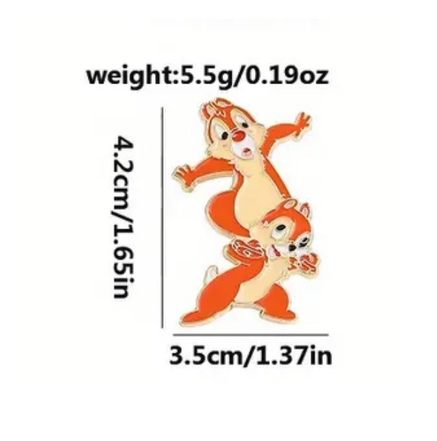 CHIP 'N DALE PIN Disney Rescue Rangers Cartoon Toon Gift Enamel Lapel Brooch