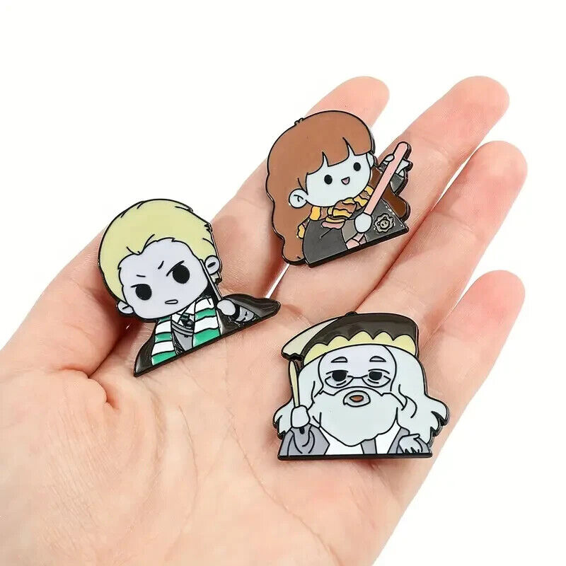 HARRY POTTER PIN SET (5pcs) Five Large Toon/Anime Gift Enamel Lapel Brooch Lot