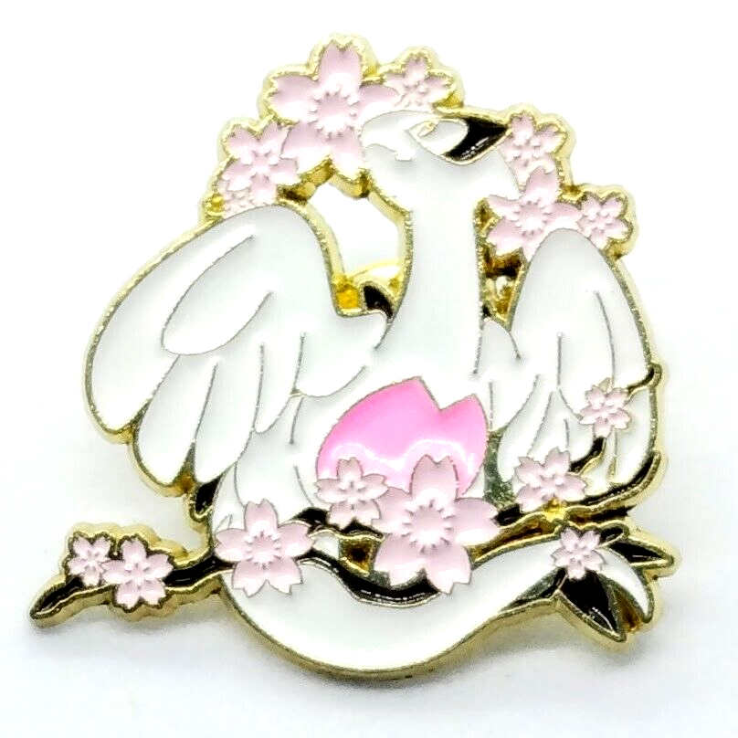 LUGIA FLOWER PIN Pokemon Romantic Love Anniversary Cute Pink Enamel Brooch Anime