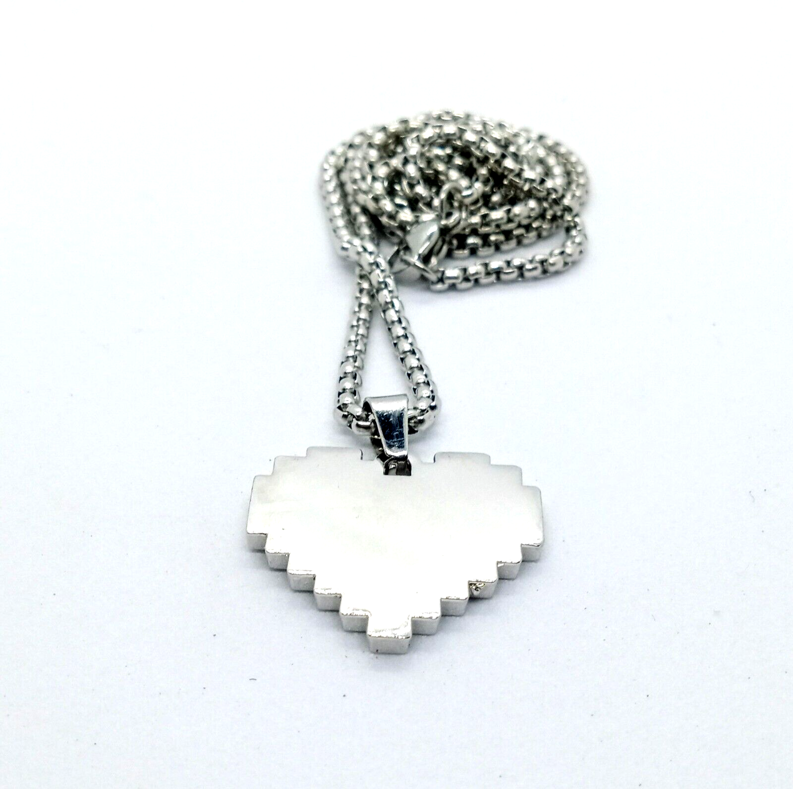 MINECRAFT BLACK HEART NECKLACE Health Damage Great Video Gamer Gift (~27" Chain)