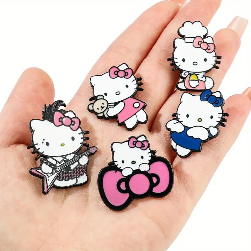 HELLO KITTY COSTUME PIN SET (5pcs) Professions Gift Enamel Lapel Brooch Lot